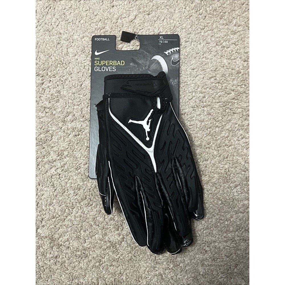 Nike Jordan Superbad Football Gloves Black White DX4476-091 Size XL